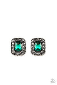 Young Money - Green Post Earrings