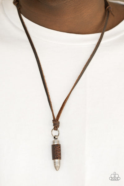 Boldly Bulletproof - Brown Necklace