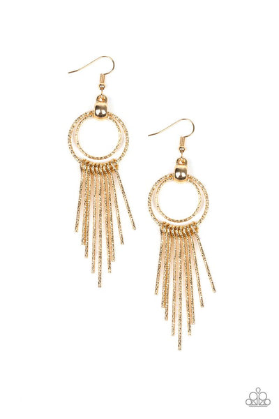 Eye-Catching Edge - Gold Earrings