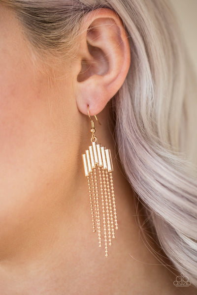 Radically Retro - Gold Earrings