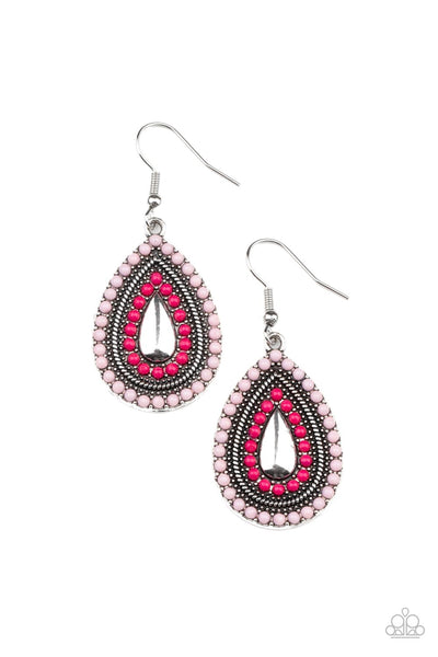 Beaded Bonanza - Pink Earrings