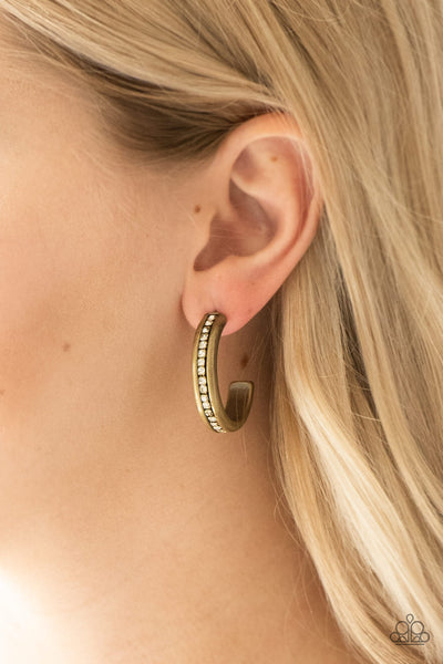 5th Avenue Fashionista - Brass Earrings