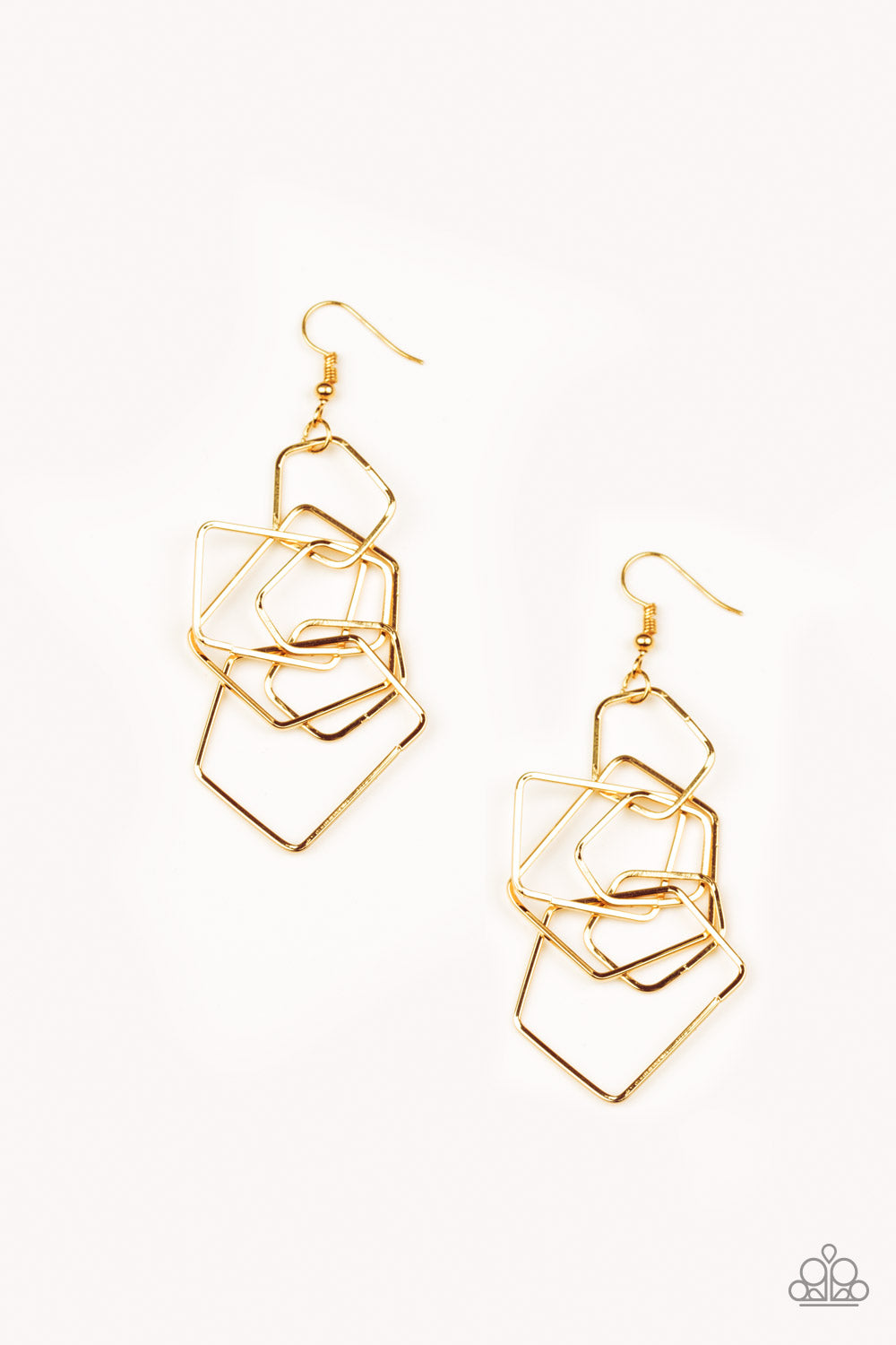 Five-Sided Fabulous - Gold Earrings