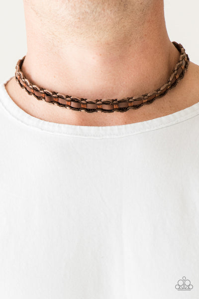 Track Tracker - Brown Urban Necklace