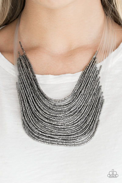 Catwalk Queen - Black Gunmetal Necklace