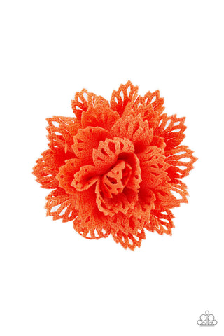 Floral Flair Orange Hair Clip