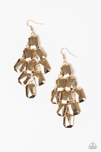 Contemporary Catwalk - Gold Earrings