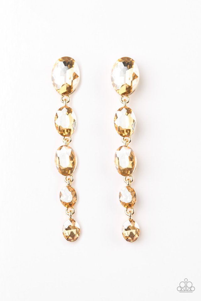 Red Carpet Radiance - Gold Post Earrings