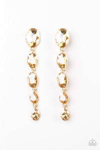 Red Carpet Radiance - Gold Post Earrings