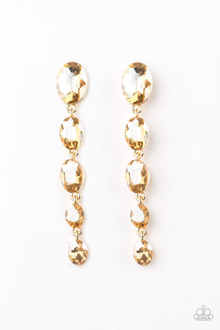 Red Carpet Radiance - Gold Post Earrings