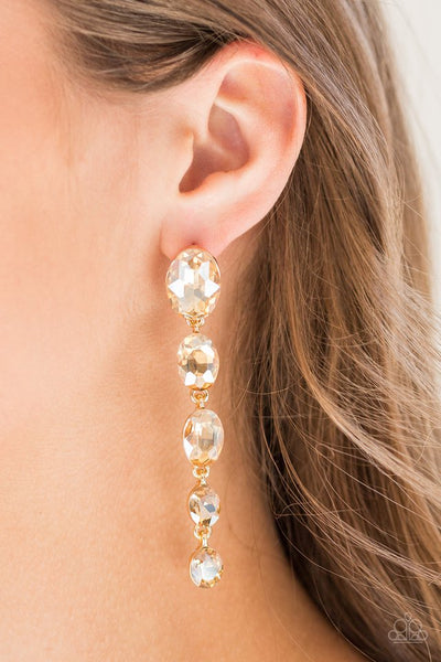 Red Carpet Radiance - Gold Post Earrings