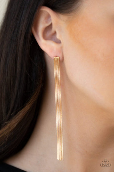 Head To Toe Dazzle - Gold Post Earrings