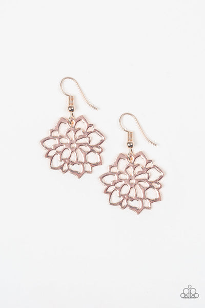 Darling Dahlia - Rose Gold Earrings