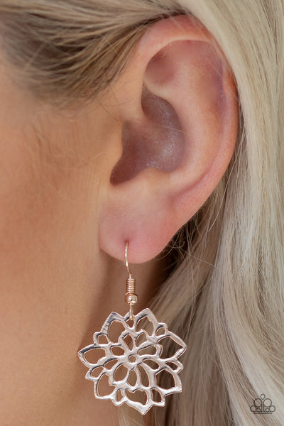 Darling Dahlia - Rose Gold Earrings