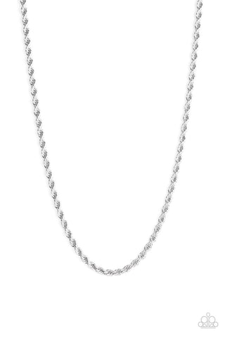 Double Dribble - Silver Mens Necklace