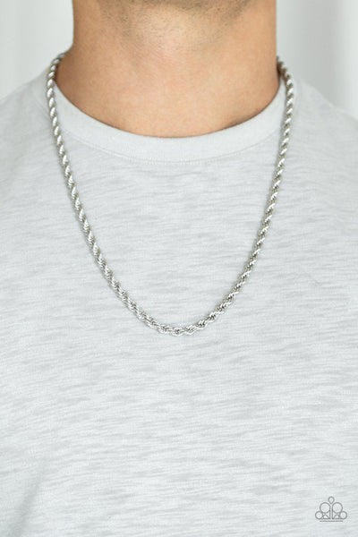 Double Dribble - Silver Mens Necklace