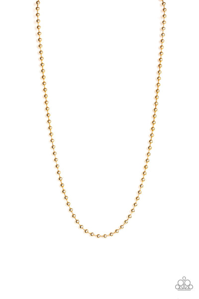 Mardi Gras Madness - Gold Mens Necklace