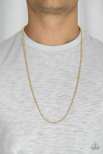 Mardi Gras Madness - Gold Mens Necklace