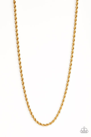 Double Dribble - Gold Mens Necklace