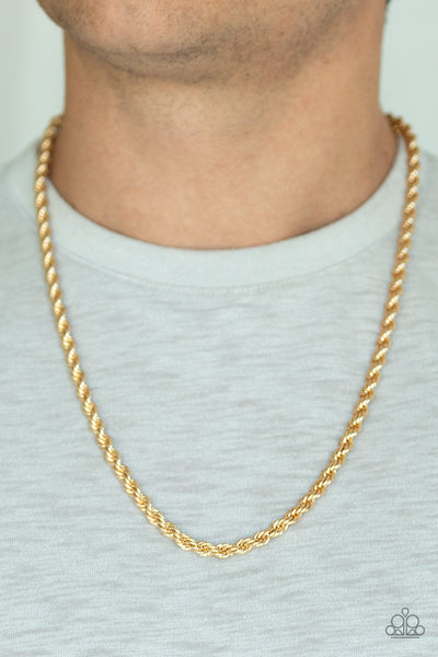 Double Dribble - Gold Mens Necklace