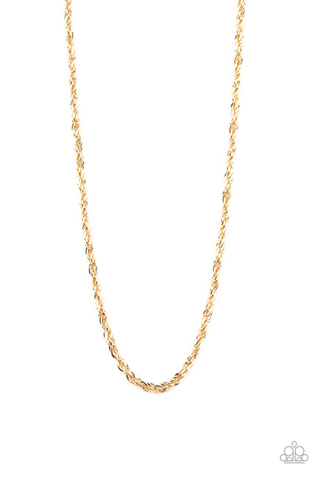 Instant Replay - Gold Mens Necklace