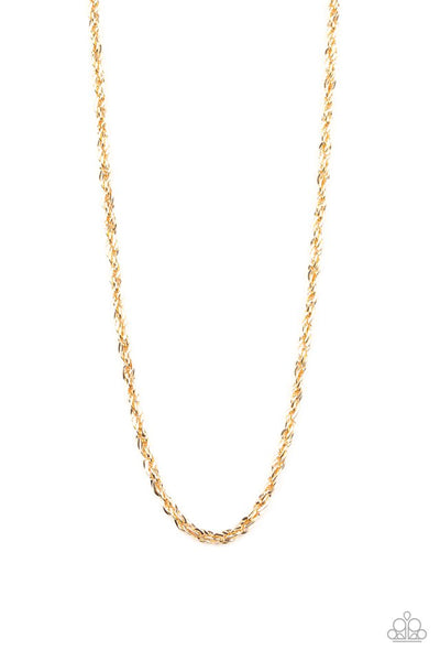 Instant Replay - Gold Mens Necklace