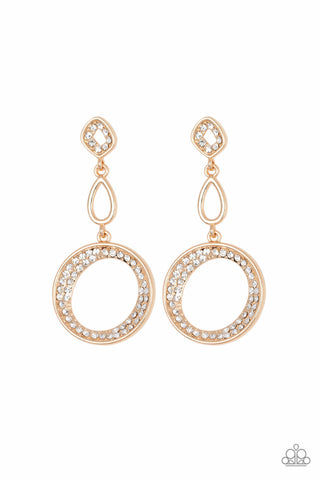 On The Glamour Scene - Gold Post Earrings