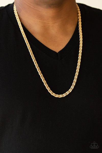 Go Down Fighting - Gold Mens Necklace