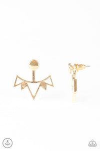 Like A Flash - Gold Post Earrings