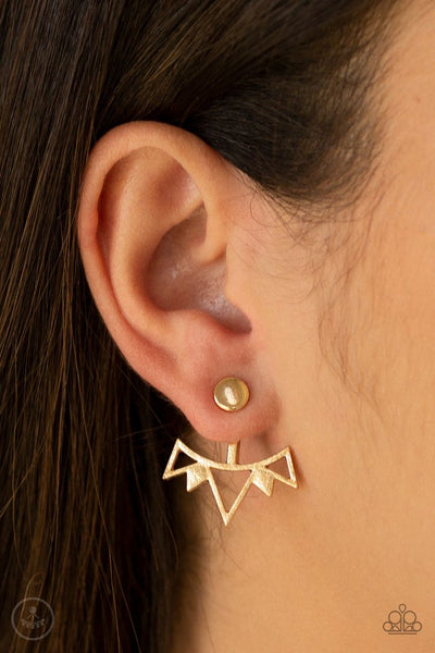 Like A Flash - Gold Post Earrings