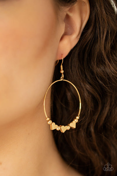 I Cant HEART You - Gold Earrings