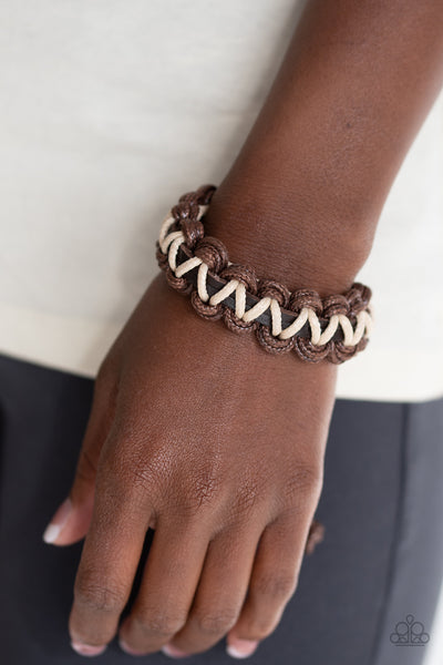 WEAVE It At That - Brown Bracelet