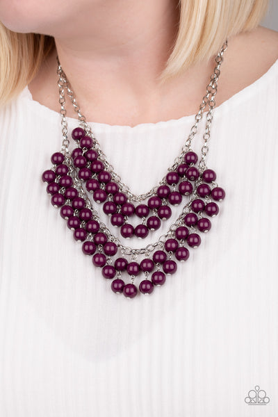 Bubbly Boardwalk - Purple Necklace