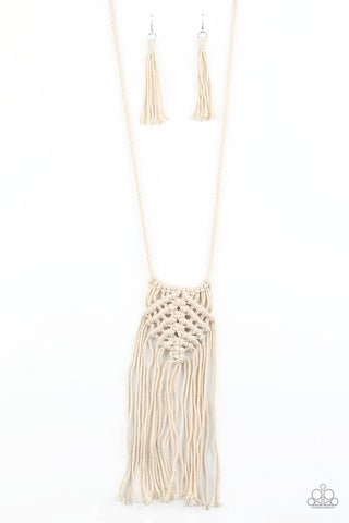 Macrame Mantra - White Necklace