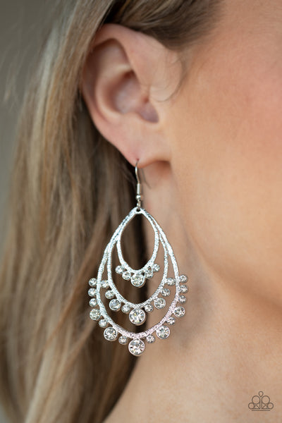 Break Out In TIERS - White Earrings