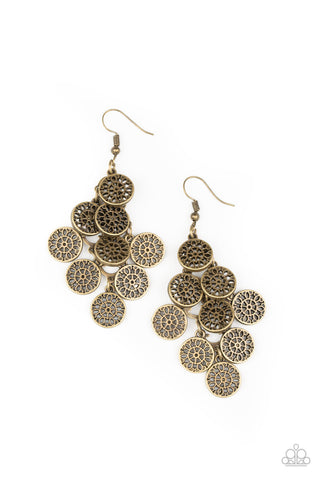 Blushing Blooms - Brass Earrings