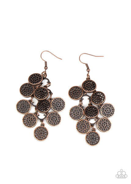 Blushing Blooms - Copper Earrings