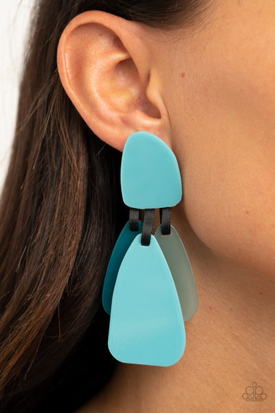 All FAUX One - Blue Post Earrings