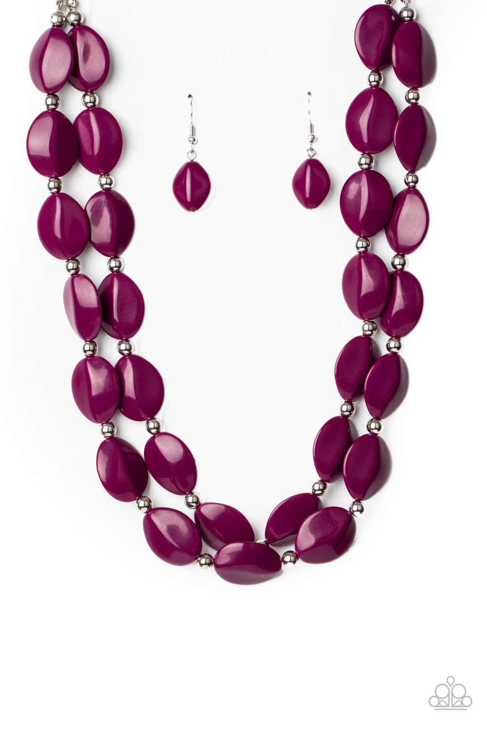 Two-Story Stunner - Purple  Necklace