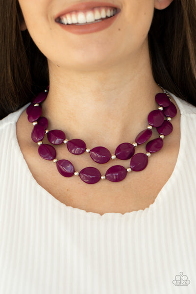 Two-Story Stunner - Purple  Necklace