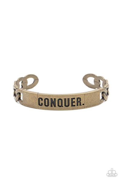 Conquer Your Fears - Brass Men's Bracelet