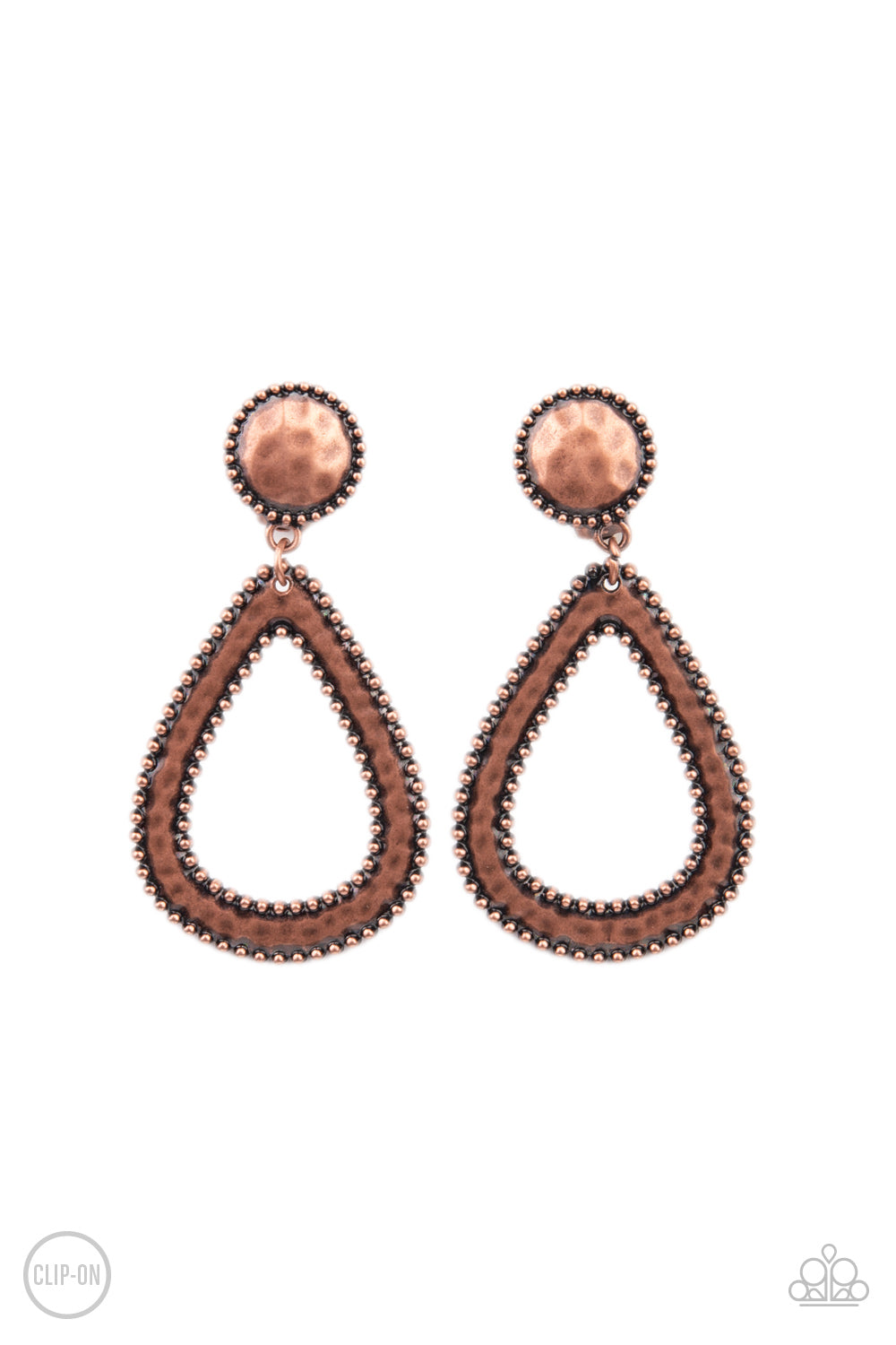 Beyond The Borders - Copper Clip-On Earrings