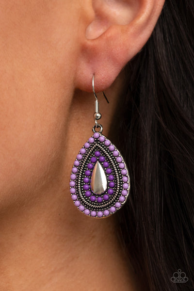 Beaded Bonanza - Purple Earrings