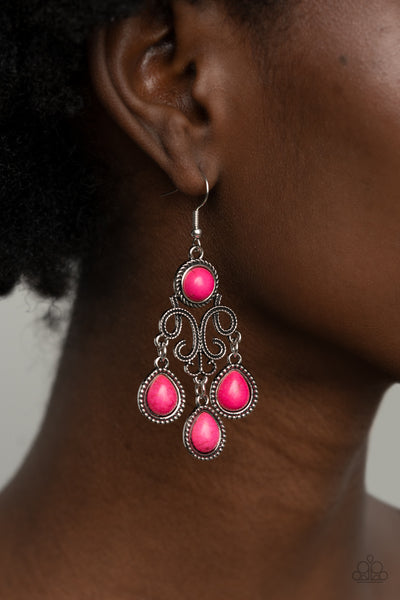 Canyon Chandelier - Pink Earrings