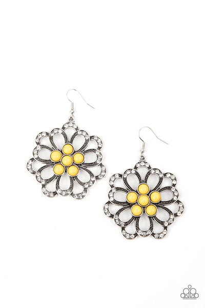 Dazzling Dewdrops - Yellow Earrings