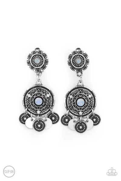 A DREAMCATCHER Come True - Blue Clip-On Earrings