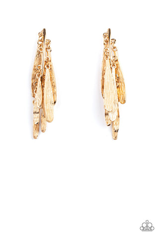 Pursuing The Plumes - Gold Post Earrings