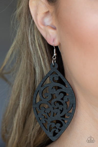 Coral Garden - Black Earrings