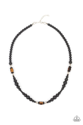 Stone Synchrony - Brown Mens Necklace