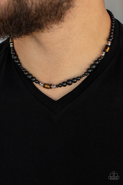 Stone Synchrony - Brown Mens Necklace